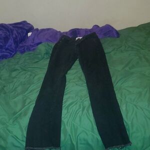 Size 0/24 Black Low Rise Flared Jeans